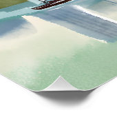 Boston Harbour | Boston Massachusetts Watercolor Poster (Ecke)