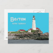 Boston Harbour Lighthouse Postkarte (Vorne/Hinten)