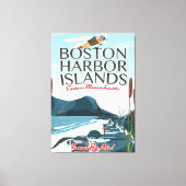 Boston Harbour Massachusetts Flight Poster Leinwanddruck (Vorderseite)