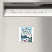 Boston Harbour Massachusetts Flight Poster Magnet (In Situ (Geschirrspüler))