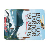 Boston Harbour Massachusetts Flight Poster Magnet (Horizontal)