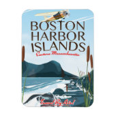 Boston Harbour Massachusetts Flight Poster Magnet (Vertikal)