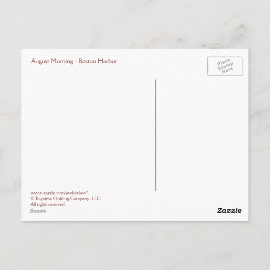 Boston Harbour Postkarte (Rückseite)