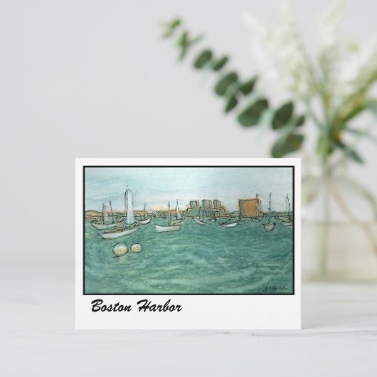 Boston Harbour Postkarte (Stehend Vorderseite)