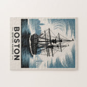 Boston Harbour Retro Tall Ship Vintag Nautical Puzzle (Horizontal)