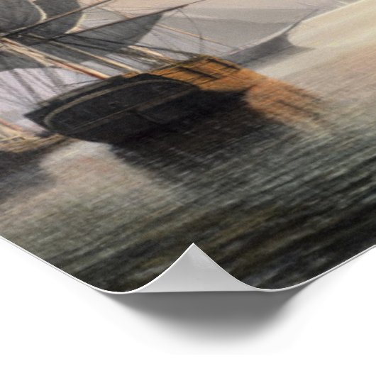 Boston Harbour, Sunset Poster (Ecke)