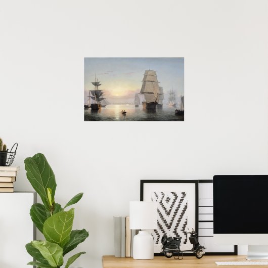 Boston Harbour, Sunset Poster (Heimbüro)