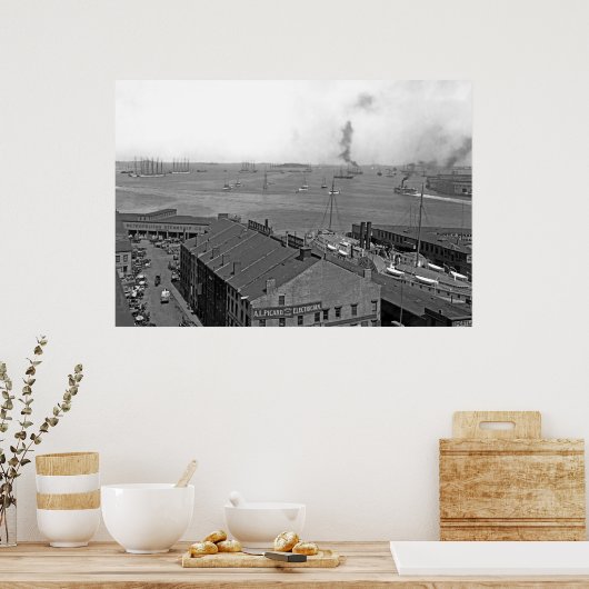 Boston Harbour - Überblick Poster (Küche)