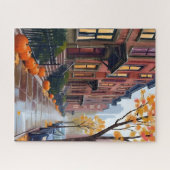 Boston Herbst-Braunsteine Kürbis Aquarell Puzzle (Horizontal)