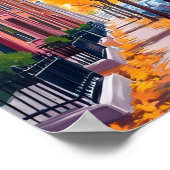 Boston Herbstfallen Folien Wasserfarbe Poster (Ecke)