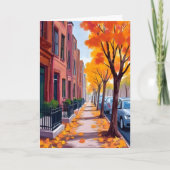 Boston Herbstlaub Wasserfarben Karte (Vorderseite)