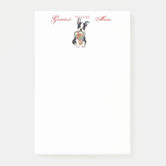 Boston-Herz-Mama Post-it Klebezettel (Vorderseite)