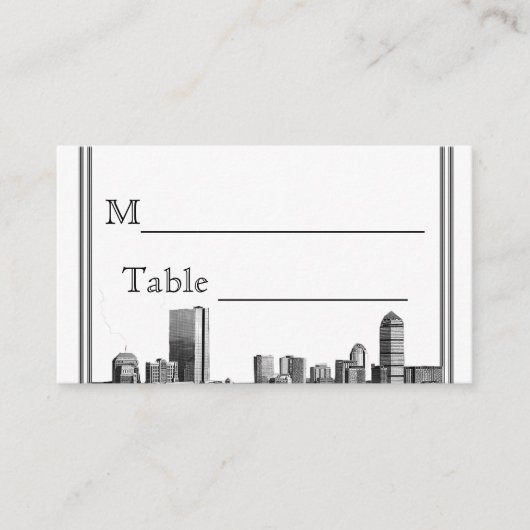 Boston Hochzeit in Urlaubsort Platzkarte (Vorderseite)