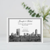 Boston Hochzeit in Urlaubsort Response Card RSVP Karte (Stehend Vorderseite)