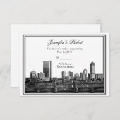Boston Hochzeit in Urlaubsort Response Card RSVP Karte (Vorne/Hinten)