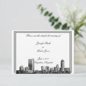 Boston-Hochzeit in Urlaubsort Save the Date (Stehend Vorderseite)