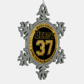 Boston Hockey Bergy 37 Schneeflocken Zinn-Ornament (Links)