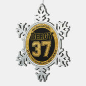 Boston Hockey Bergy 37 Schneeflocken Zinn-Ornament (Rechts)