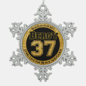 Boston Hockey Bergy 37 Schneeflocken Zinn-Ornament (Vorderseite)