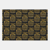 Boston Hockey Black and Gold Geschenkpapier Set (Vorderseite)