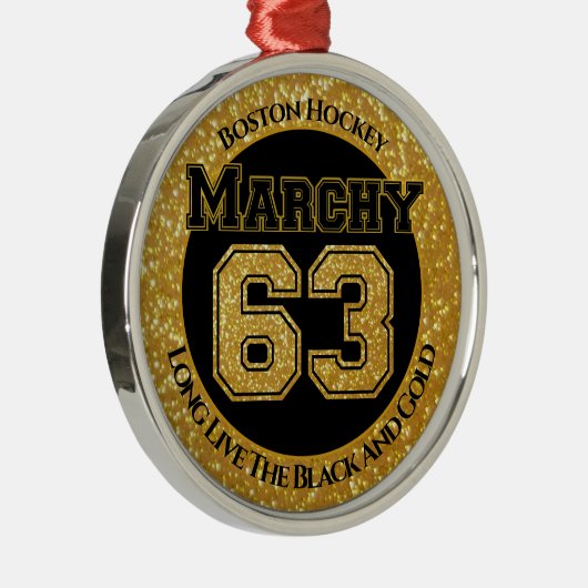 Boston Hockey Marchy 63 Ornament Aus Metall (Rechts)