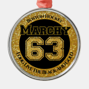Boston Hockey Marchy 63 Ornament Aus Metall
