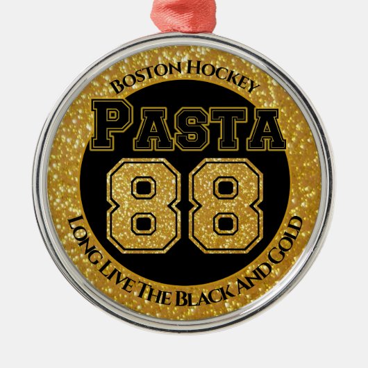 Boston Hockey Pasta 88 Ornament Aus Metall (Vorne)