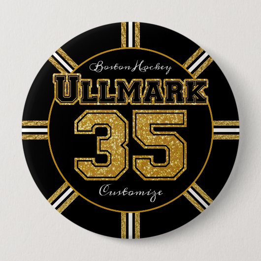 Boston Hockey Ullmark 35 Button (Vorderseite)