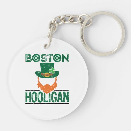 Boston Hooligan St Patricks Day Schlüsselanhänger (Rückseite)