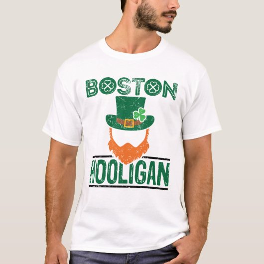 Boston Hooligan St Patricks Day T-Shirt (Vorderseite)