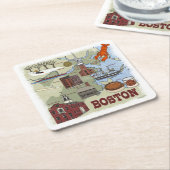 Boston Illustriert Map Untersetzer (angewinkelt)
