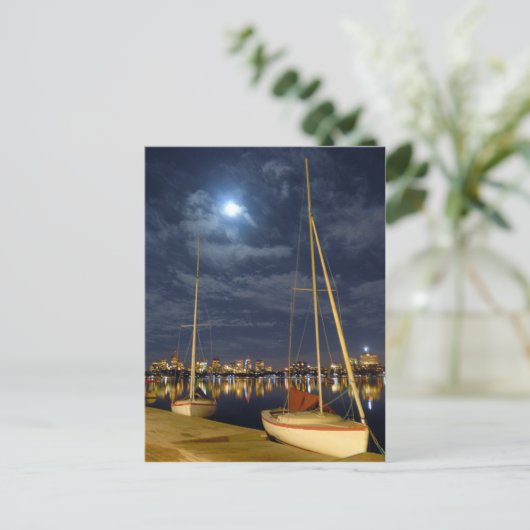 Boston im Vollmond Postkarte (Stehend Vorderseite)