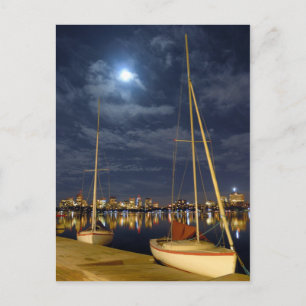 Boston im Vollmond Postkarte