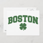Boston (irisches Kleeblatt) Postkarte (Vorne/Hinten)
