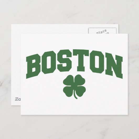 Boston (irisches Kleeblatt) Postkarte (Vorne/Hinten)