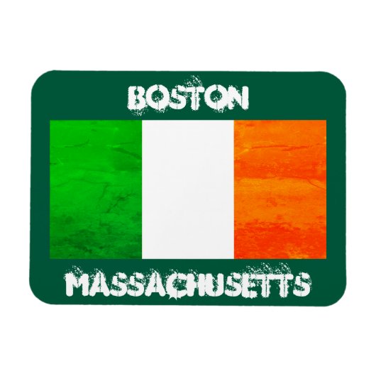Boston Irish Flag Magnet – Massachusetts Souvenir (Horizontal)