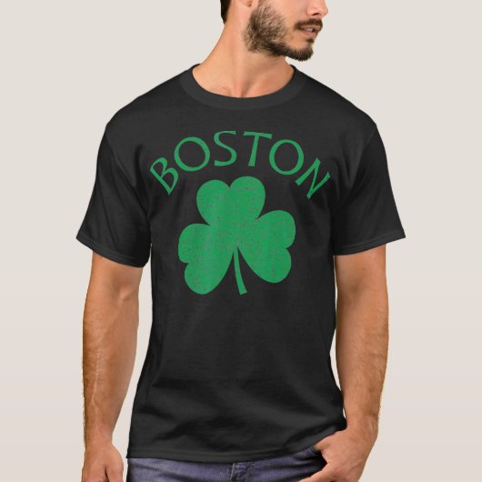 Boston Irish Kleeblatt Beängstigt grüne Printwerbu T-Shirt (Vorderseite)