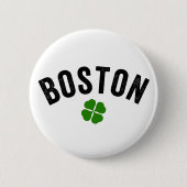 Boston Irish Kleeblatt Button (Vorderseite)