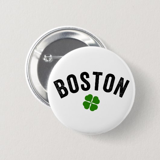 Boston Irish Kleeblatt Button (Vorne & Hinten)