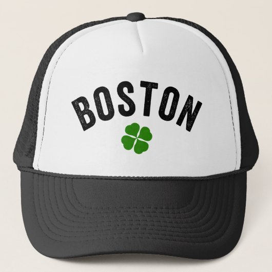 Boston Irish Kleeblatt Truckerkappe (Vorderseite)