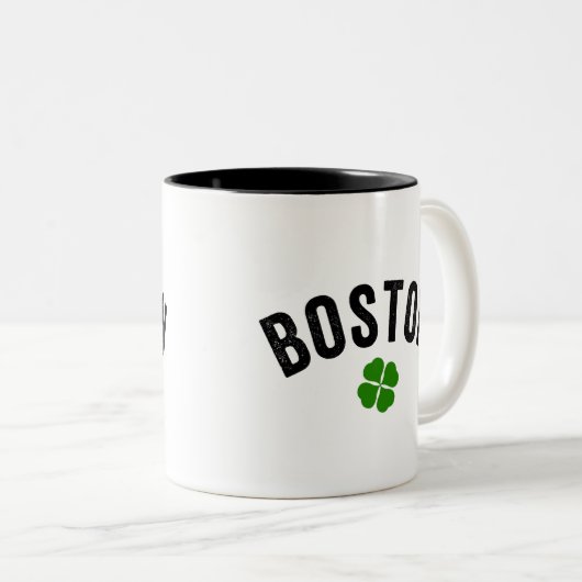 Boston Irish Kleeblatt Zweifarbige Tasse (VorderseiteRechts)