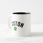Boston Irish Kleeblatt Zweifarbige Tasse (Vorderseite Links)