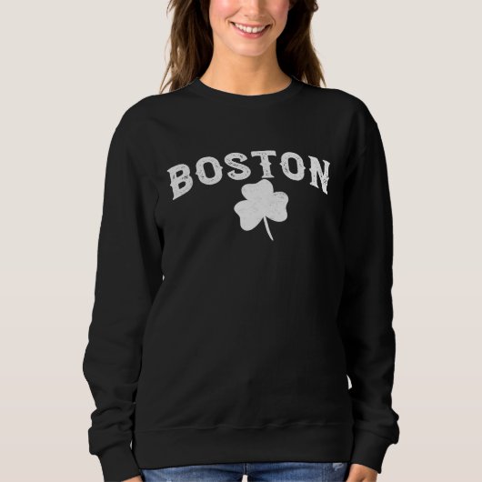Boston Irish Shamrock St Patrick's Day Sweatshirt (Vorderseite)