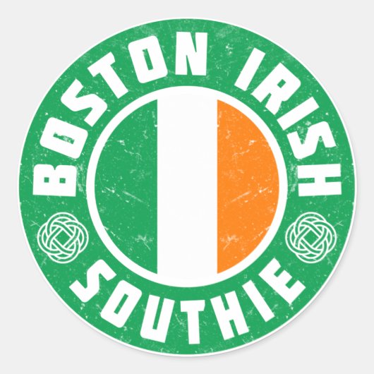 Boston Irish Southie Runder Aufkleber (Vorderseite)