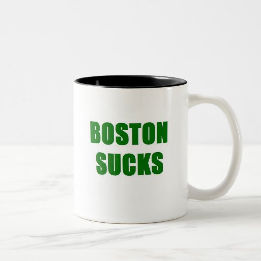 Boston ist zum Kotzen Zweifarbige Tasse (Rechts)