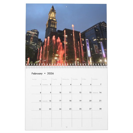 Boston - Kalender 2023 (Feb 2026)