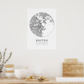 Boston Kartografie Karte Poster (Küche)