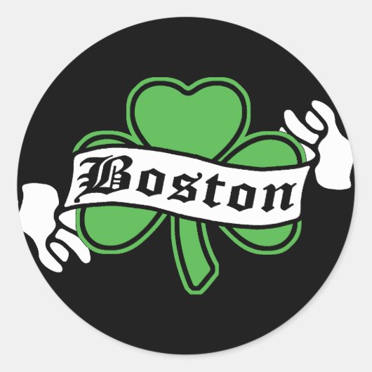 Boston-Kleeblatt Runder Aufkleber (Vorderseite)
