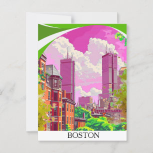Boston-Kunstposter, Reiseposter, Postkarte, Wandde Postkarte