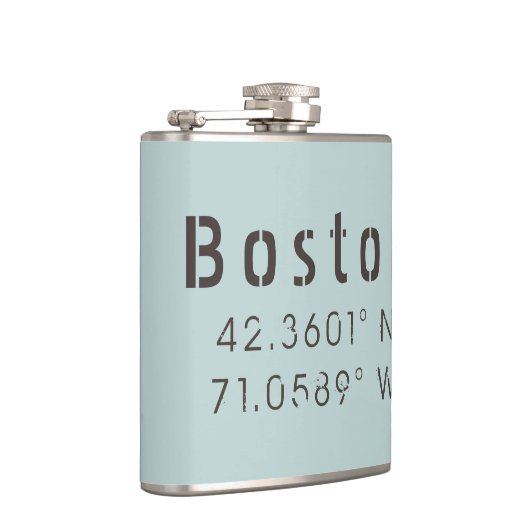 Boston Latitude Longitude Flachmann (Rechts)